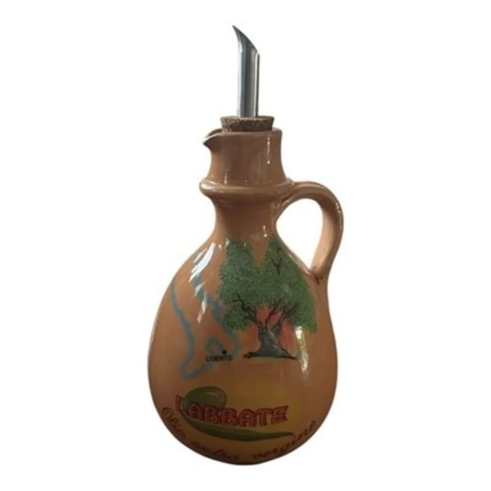 Vintage Italian Labbate Olio Extra Vergine Ceramic Olive Oil Jug Italy VG